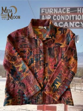 Vintage Multicolor Southwestern Print Jacket